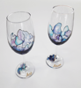 Picture of Персонализирани ръчно рисувани чаши за вино "Blue"