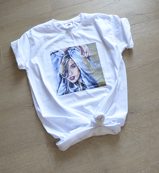 Picture of Дамска тениска с авторски принт Denim love