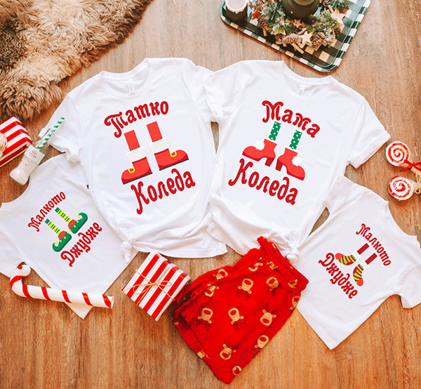 Picture of Комплект семейни тениски "Коледни елфи"